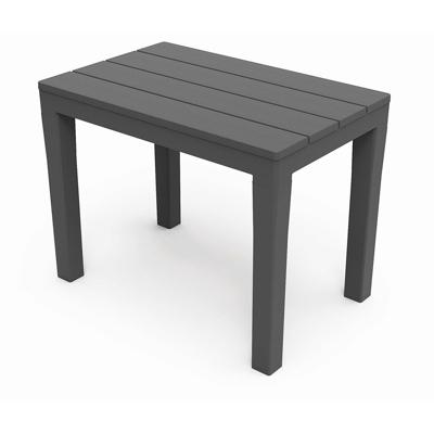 Tuin bijzettafeltje - antraciet - kunststof - 60 x 39 x 45 cm - koffietafel