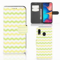 Samsung Galaxy A30 Telefoon Hoesje Waves Yellow