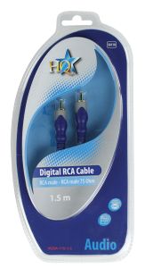 HQ RCA/RCA, 1.5m audio kabel 1,5 m Blauw, Grijs