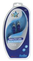 HQ RCA/RCA, 1.5m audio kabel 1,5 m Blauw, Grijs - thumbnail