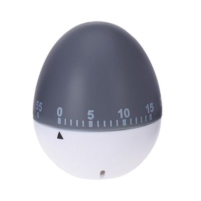 Kookwekker/eierwekker in ei vorm - kunststof - 7 cm - grijs/wit