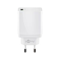 USB-A adapter - USB-A oplader - CEE 7/16 - USB-A adapter - 1 poorts - Quick Charge 3.0 - 3000mA - 18W - wit - thumbnail