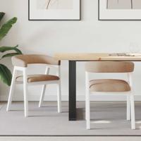 Eettafelstoelen 2 pcs Wit 54 x 57 x 73 cm Massief rubberhout