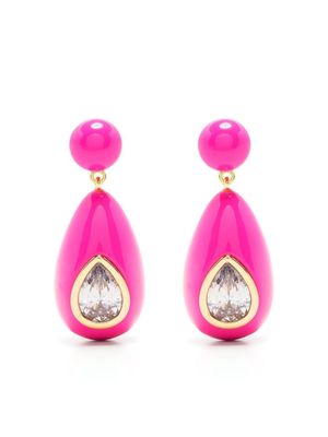 Eshvi boucles d'oreilles pendantes serties de cristal - Rose