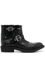 Golden Goose buckled leather ankle boots - Noir