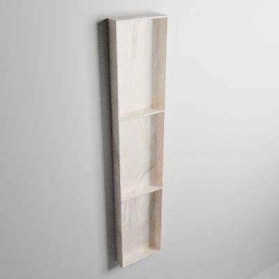 MONDIAZ EASY Nis 149,5x29,5cm in solid surface kleur Ostra. 3 vakken geschikt voor in- of opbouw