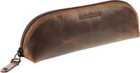 Maverick lederen pennenzak, ovaal, bruin
