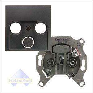 Berker S1 B1/B3 cai contactdoos EDC1000 met inzetplaat antraciet mat