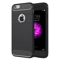 Voor iPhone 6 Plus & 6s Plus geborsteld textuur Fiber TPU ruige Armor beschermende Case(Black)