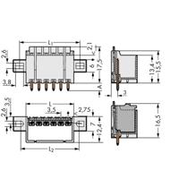 WAGO 2091-1410/005-000 Male behuizing (board) 2091 Totaal aantal polen: 10 Rastermaat: 3.50 mm Inhoud: 100 stuk(s)