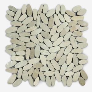 Stabigo Pebble S sliced tumb honed oval brown asian tan 30x30 cm