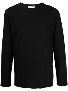 Jil Sander t-shirt en coton à manches longues - Noir