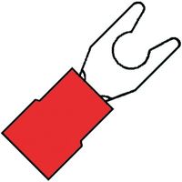Geïsoleerde Klemvorkkabelschoen M4 voor draad 0,5-1,5 mm2 100 stuks klemko 100232