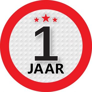 1 jaar leeftijd sticker rond 9 cm verjaardag versiering