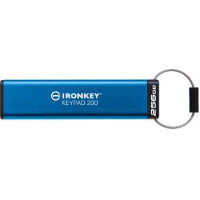 Kingston Technology IronKey Keypad 200 USB flash drive 256 GB USB Type-A 3.2 Gen 1 (3.1 Gen 1) Blauw