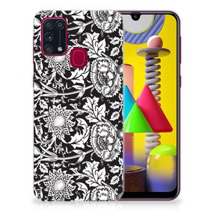 Samsung Galaxy M31 TPU Case Black Flowers