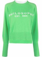 Philosophy Di Lorenzo Serafini pull à logo en intarsia - Vert - thumbnail