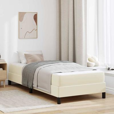 Bed met matras Crème 100 x 200 cm Kunstleer