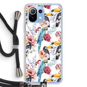 Bloemen tukan: Xiaomi Mi 11 Lite Transparant Hoesje met koord
