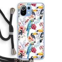 Bloemen tukan: Xiaomi Mi 11 Lite Transparant Hoesje met koord