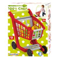 Ecoiffier 100% chef winkelwagen met boodschappen