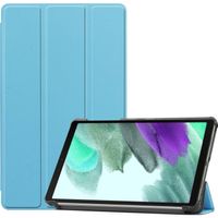 Basey Samsung Galaxy Tab A7 Lite Hoesje Kunstleer Hoes Case Cover -Lichtblauw - thumbnail