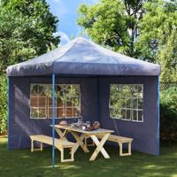 VidaXL Tentwanden met raam pe blauw 2 st