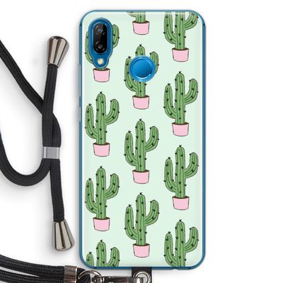 Cactus Lover: Huawei P20 Lite Transparant Hoesje met koord