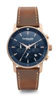 Lambretta Imola 44 Racing Leather RoseGold Blue Brown 2196BLU2 - thumbnail