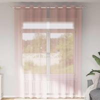Gordijnen voile met doorvoertules 2 st 140x260 cm lichtroze