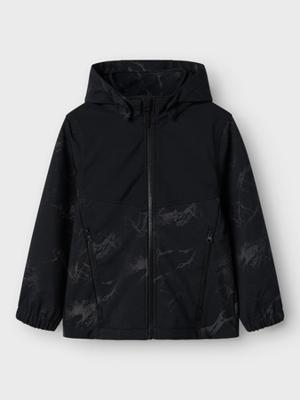 Name it winter softshell jas jongens - zwart - NkmAlf