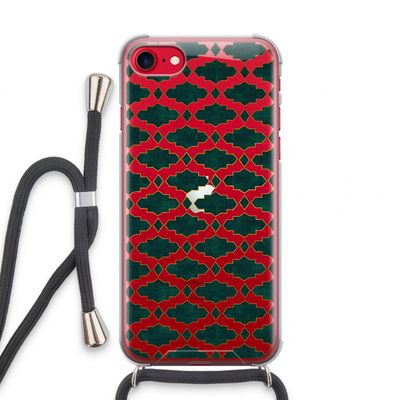 Moroccan tiles: iPhone SE 2020 Transparant Hoesje met koord