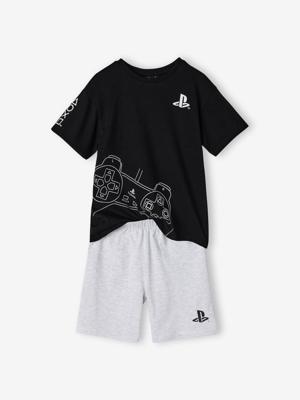 Pyjamashort jongen katoen logo PLAYSTATION zwart