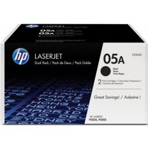 HP 05A originele zwarte LaserJet tonercartridge, 2-pack