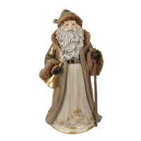 Clayre & Eef Beeld Kerstman 34 cm Bruin Polyresin Kerstfiguren Bruin Kerstfiguren - thumbnail