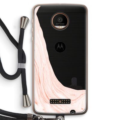 Peach bath: Motorola Moto Z Force Transparant Hoesje met koord