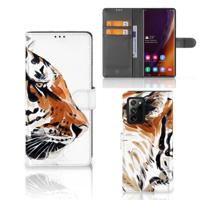 Hoesje Samsung Galaxy Note20 Ultra Watercolor Tiger | Portemonnee hoesje
