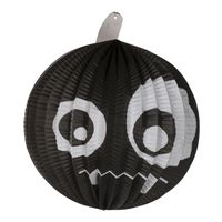 Ronde decoratie bol 23 cm enge pompoen zwart Ronde decoratie bol 23 cm enge pompoen zwart