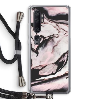 Roze stroom: Xiaomi Mi Note 10 Pro Transparant Hoesje met koord