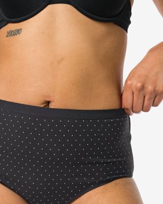HEMA Dames tailleslip katoen - 2 stuks zwart/wit (zwart/wit)