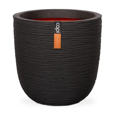 Bloempot Bol Rib NL Zwart 35 34 Capi Europe