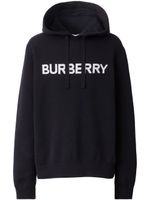 Burberry hoodie à logo intarsia - Bleu - thumbnail