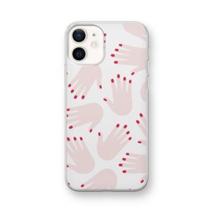 Hands pink: iPhone 12 mini Transparant Hoesje
