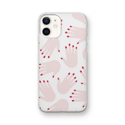 Hands pink: iPhone 12 mini Transparant Hoesje
