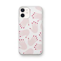 Hands pink: iPhone 12 mini Transparant Hoesje