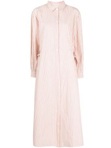 Skall Studio robe-chemise rayée à manches longues - Rose