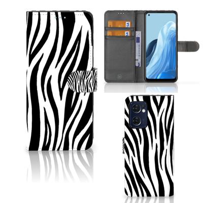OPPO Find X5 Lite | Reno 7 5G | Telefoonhoesje | Met pasjeshouder | Zebra