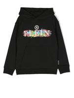 Philipp Plein Junior hoodie à logo imprimé - Noir