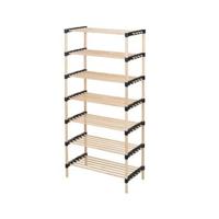 H&S Collection Schoenenrek - 7-laags - hout - 56x28x110 cm