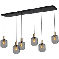 Masterlight 6-lichts hanglamp - goud -Porto met Jagger smoke glazen - 2711-05-02-130-25611 Masterlight 6-lichts hanglamp - goud -Porto met Jagger smoke glazen - 2711-05-02-130-25611